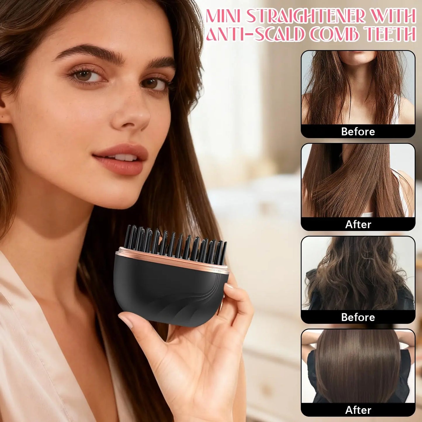 Portable Hair Straightener Brush