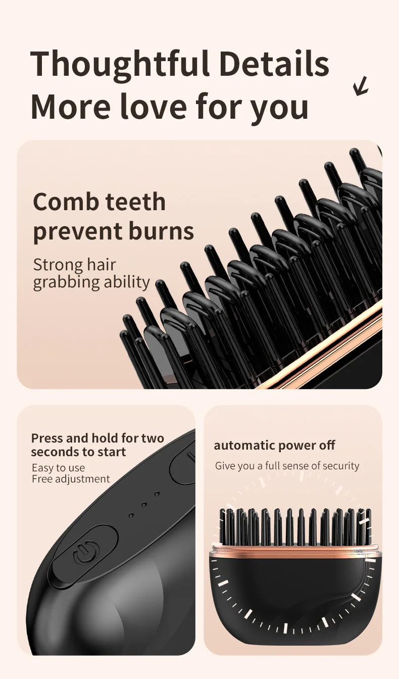 Portable Hair Straightener Brush